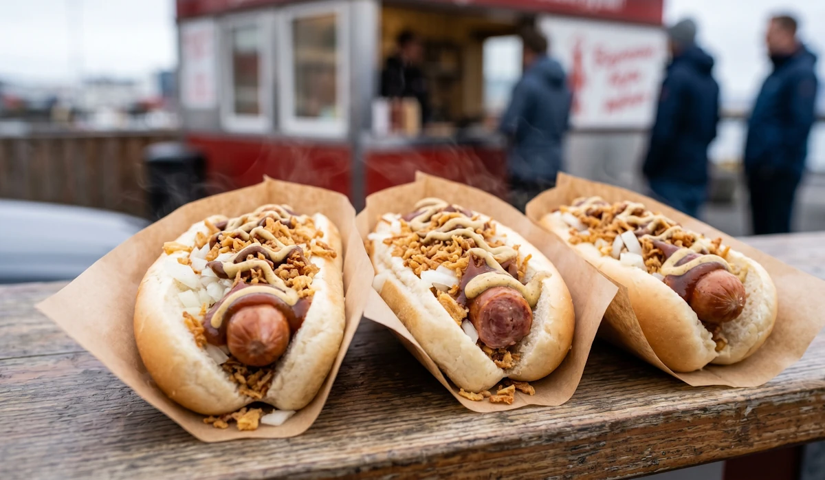Co wchodzi w skład islandzkiego hot doga? (Remoulade i cebulka)