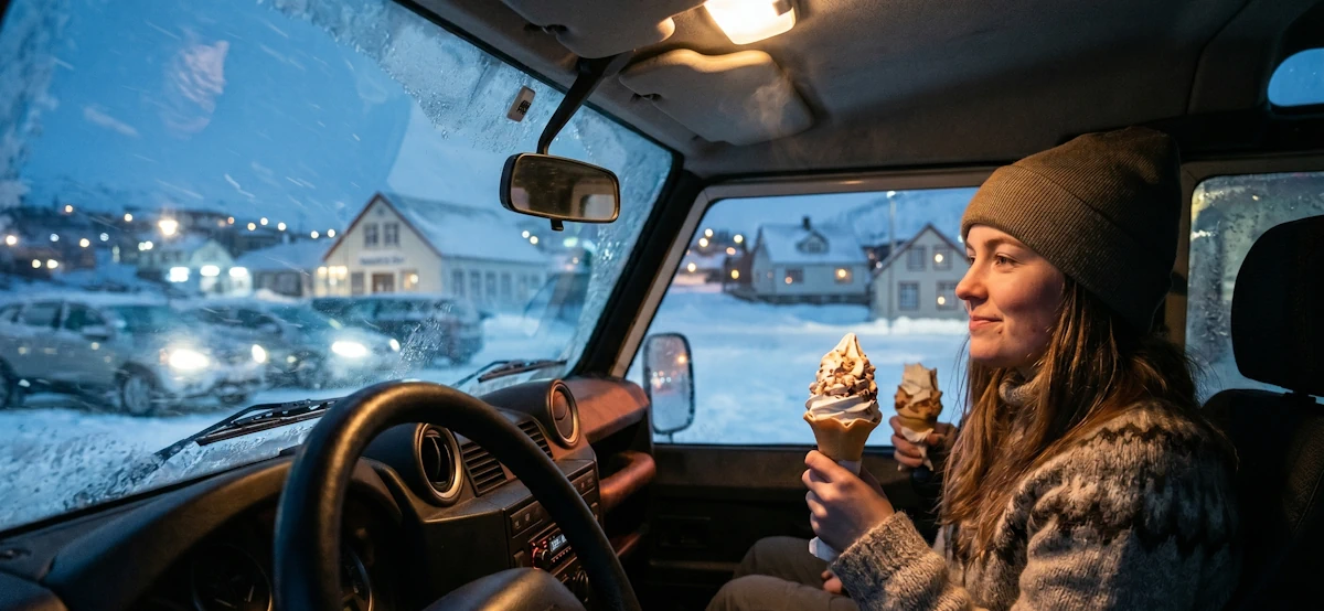 Rúntur i jedzenie w aucie – kultura drive-in na Islandii
